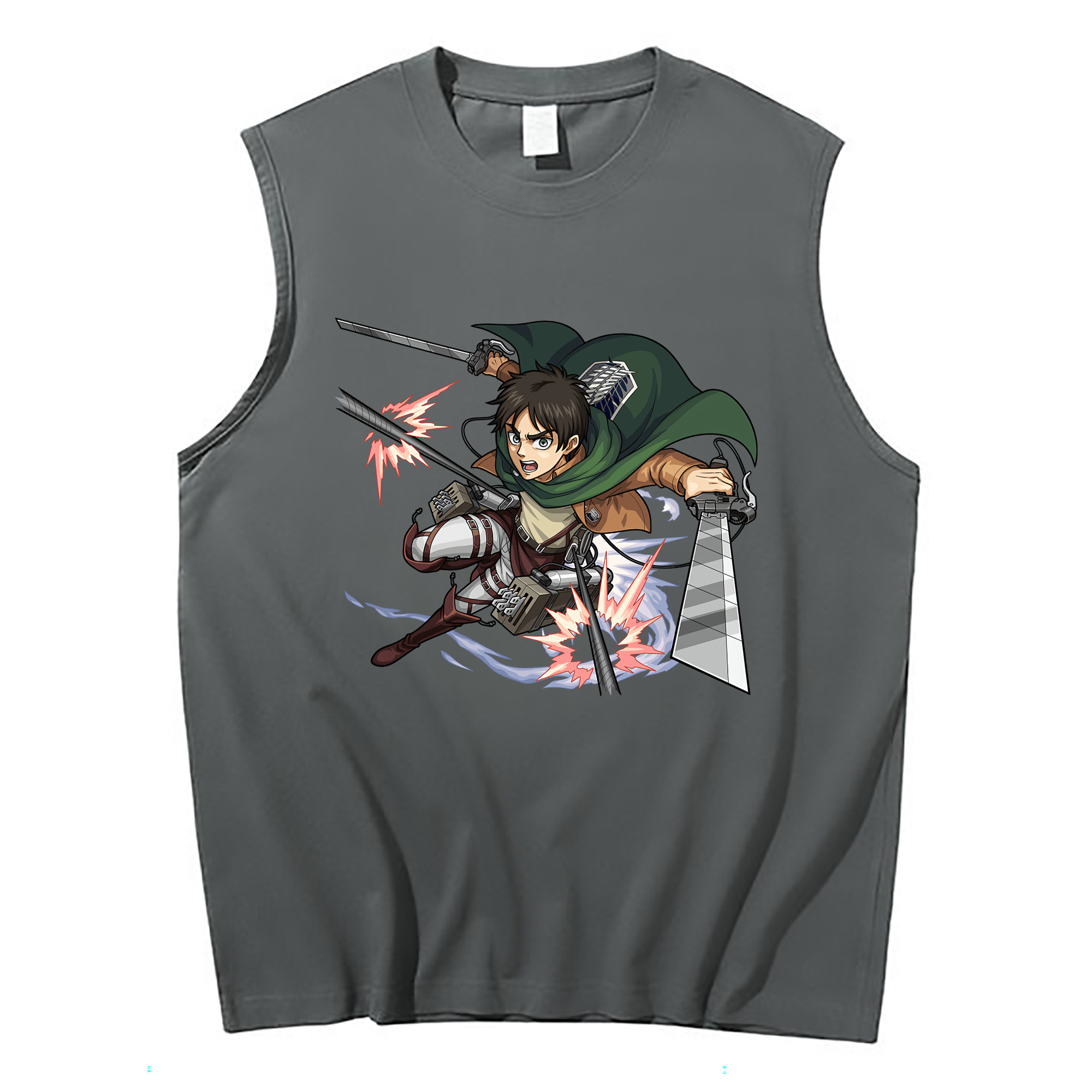 （画像用） 進撃の巨人 エレン･イェーガー Attack on Titan Eren Jäger コットン100％タンクトップ（フロントプリント）
